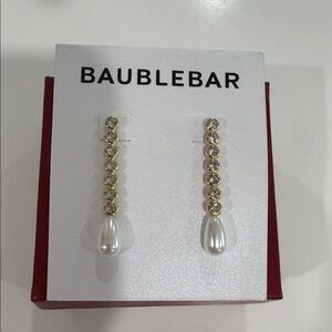 BaubleBar Gold and Pearl Dangle Earrings